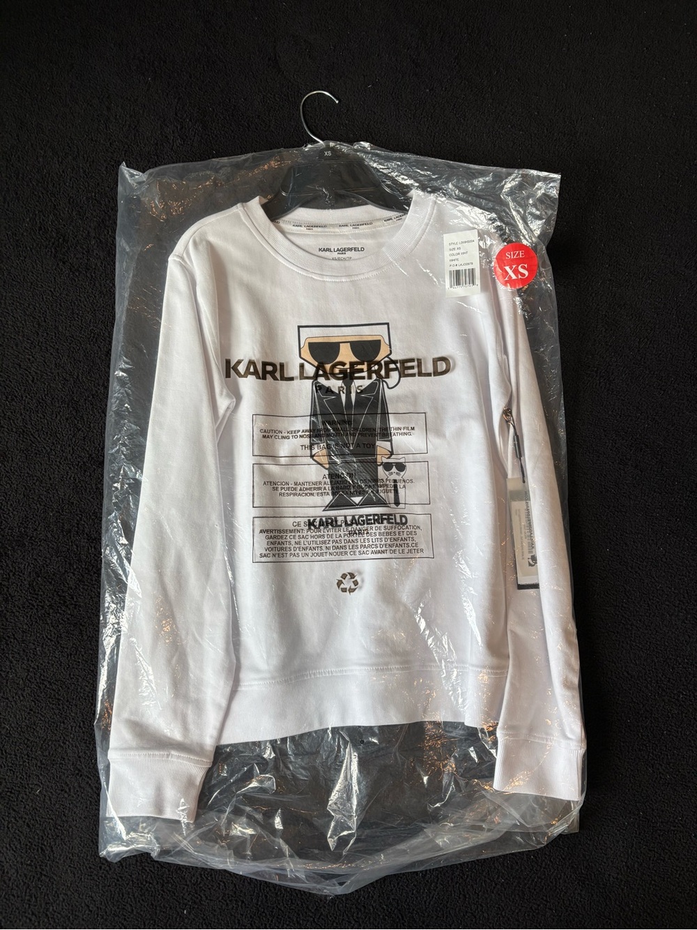 Karl Lagerfeld Kids White Graphic Sweatshirt
